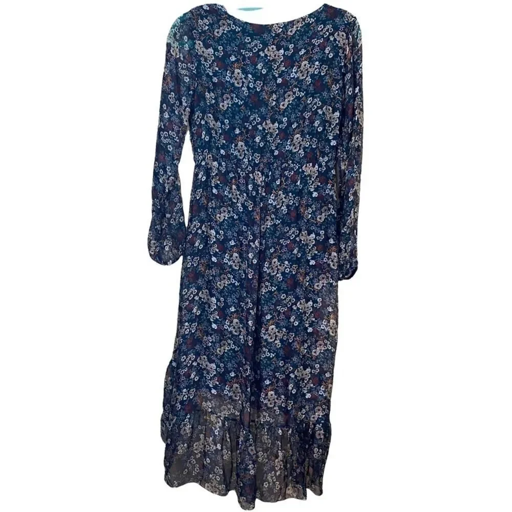 Elena Baldi Silk Floral Hi-Lo Dress Size Small